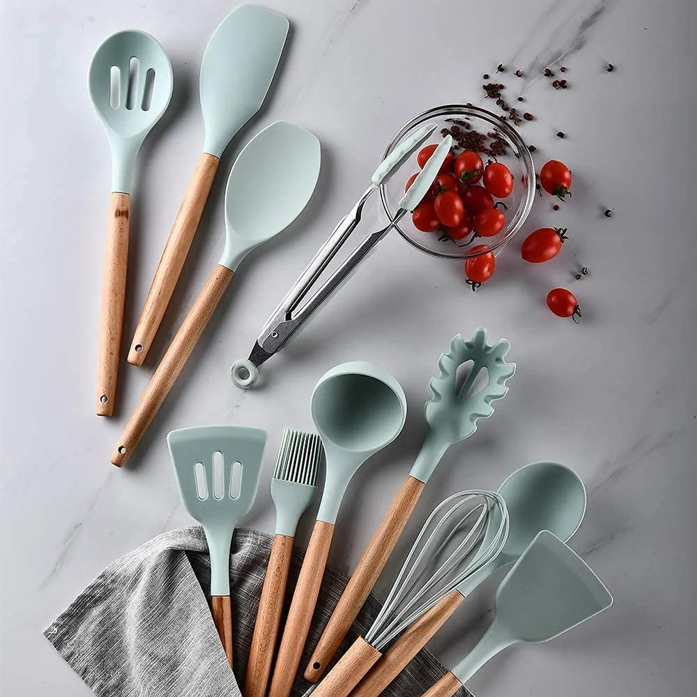 Silicone cooking utensils set